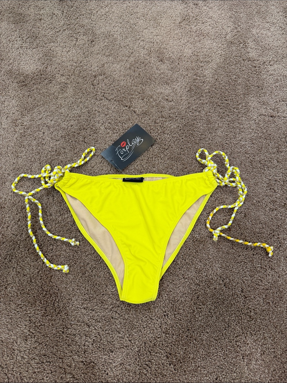 Forplay Neon Yellow Side-Tie Bikini Bottom